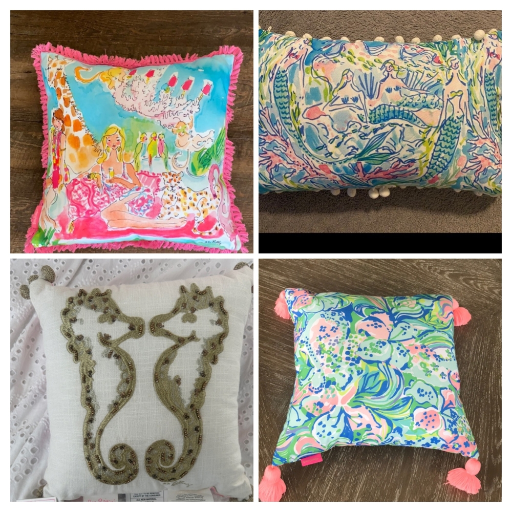 Lilly Pulitzer Vibrant Pillow Set - Pink, Blue, Green